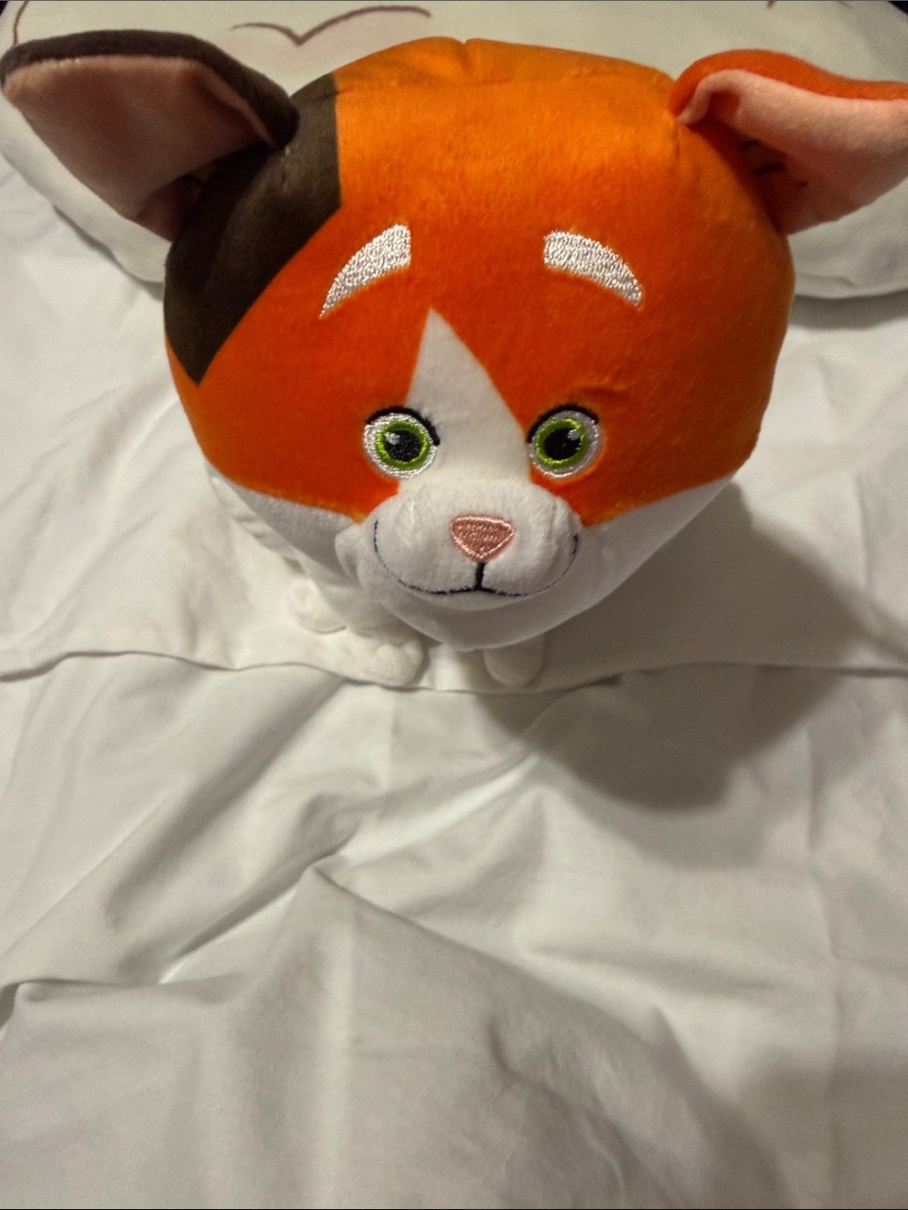 Disney Orange, White and Brown Plush Cat Toy